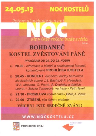 1 Noc kostelů plakátek 2013